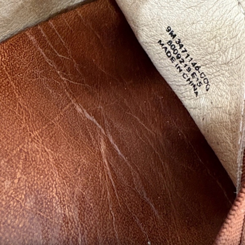Frye Melanie Cognac Brown Scrunched Leather Slip-On Flats 9 - Picture 11 of 15